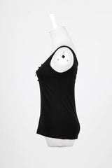 Black Sleeveless Hollow Slim Ripped Women's Steampunk Vest - Product - 8