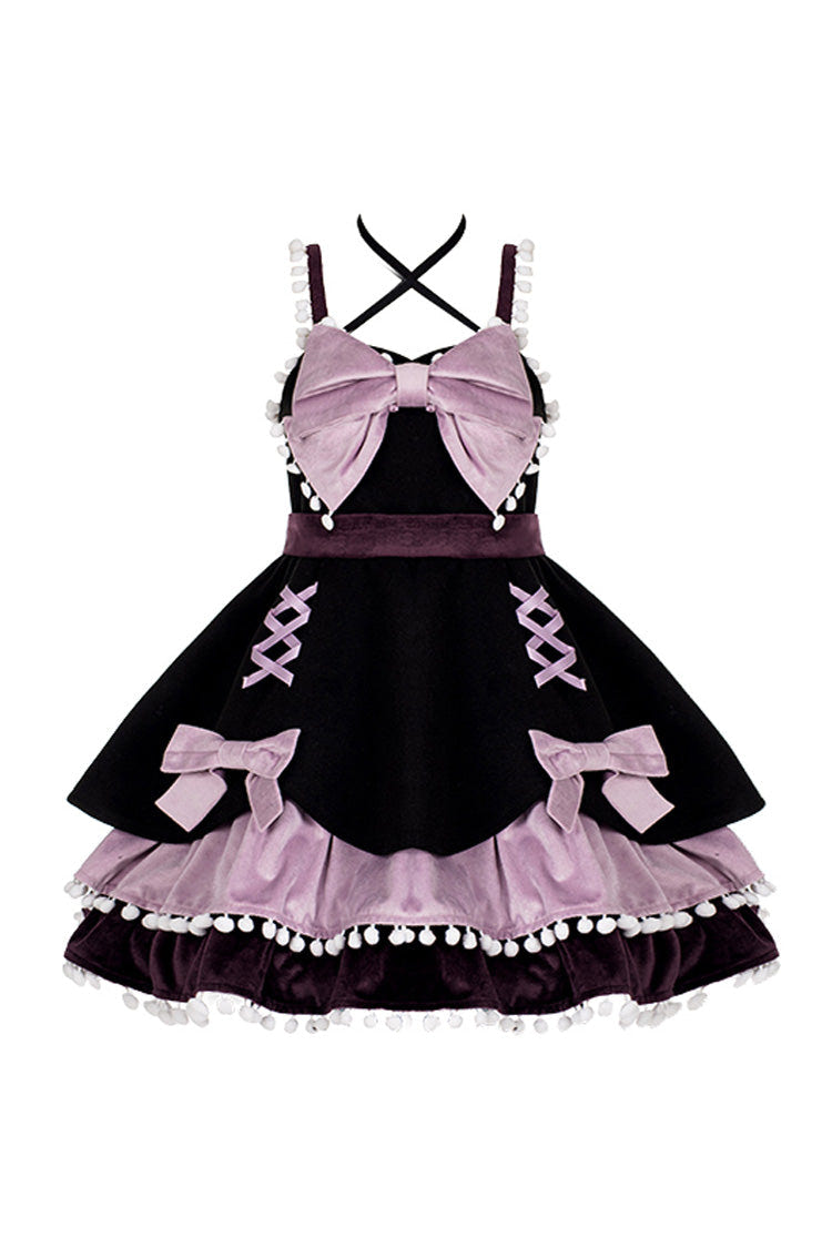 Multicolor Confession Function Series Bowknot Woolen Sweet Lolita JSK Dress 5 Colors - Product - 13