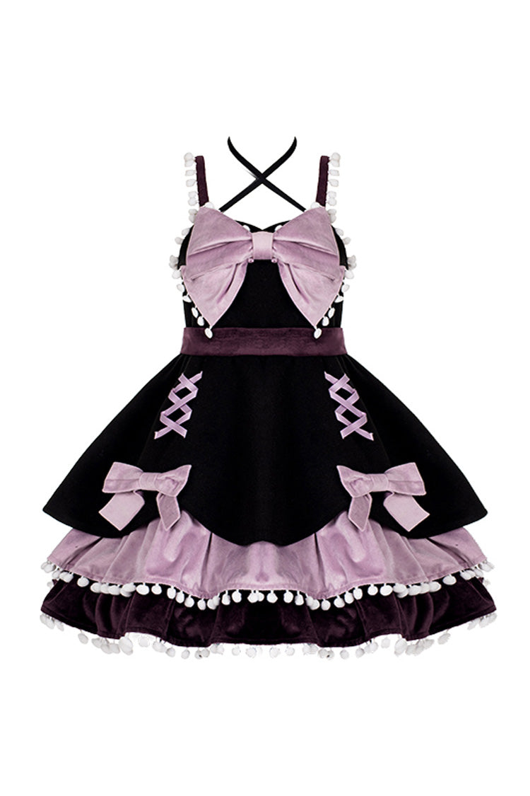 Multicolor Confession Function Series Bowknot Woolen Sweet Lolita JSK Dress 5 Colors - Product - 13