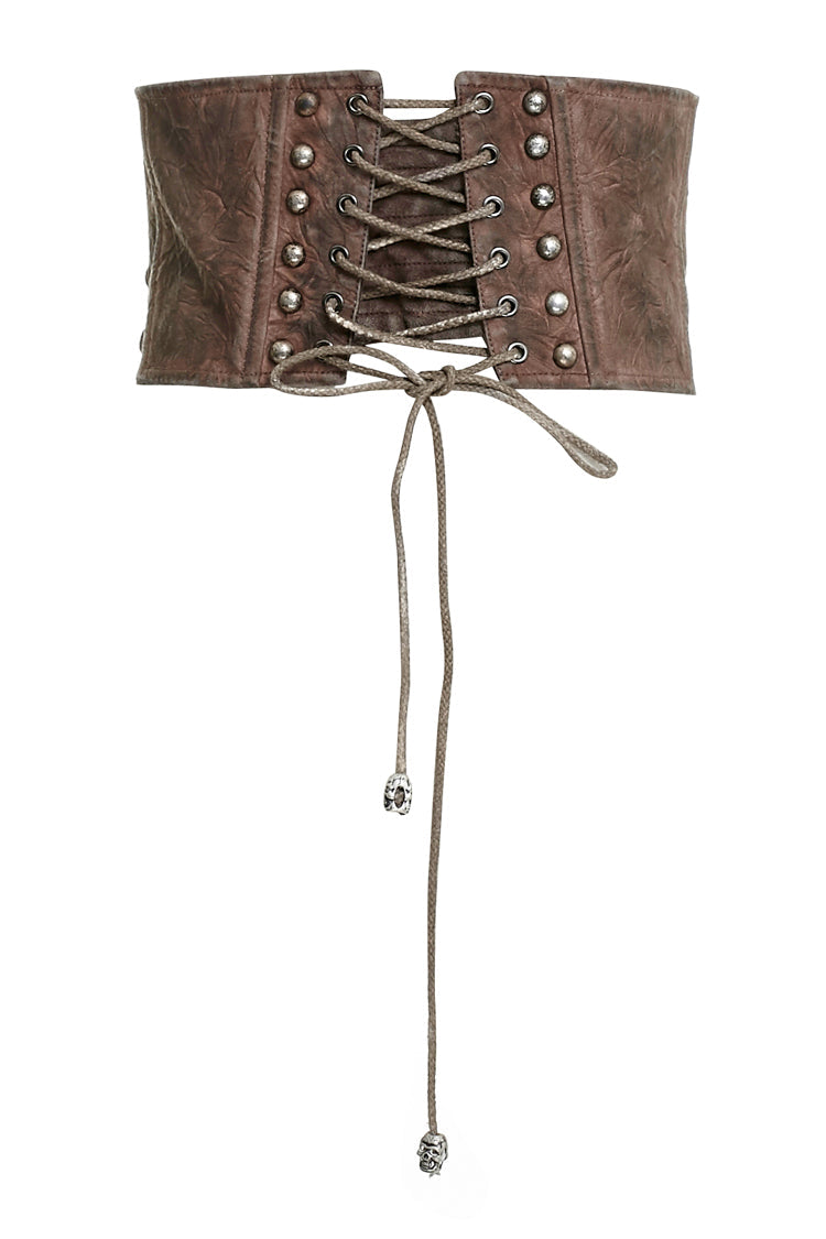 Brown Metal Nails Metal Hasp Decoration Womens Steampunk Girdle - Product - 9