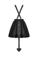 Black Bat Wing Buckled Women's Gothic Suspender Dress Graduation Dress with Tail - Product - 13