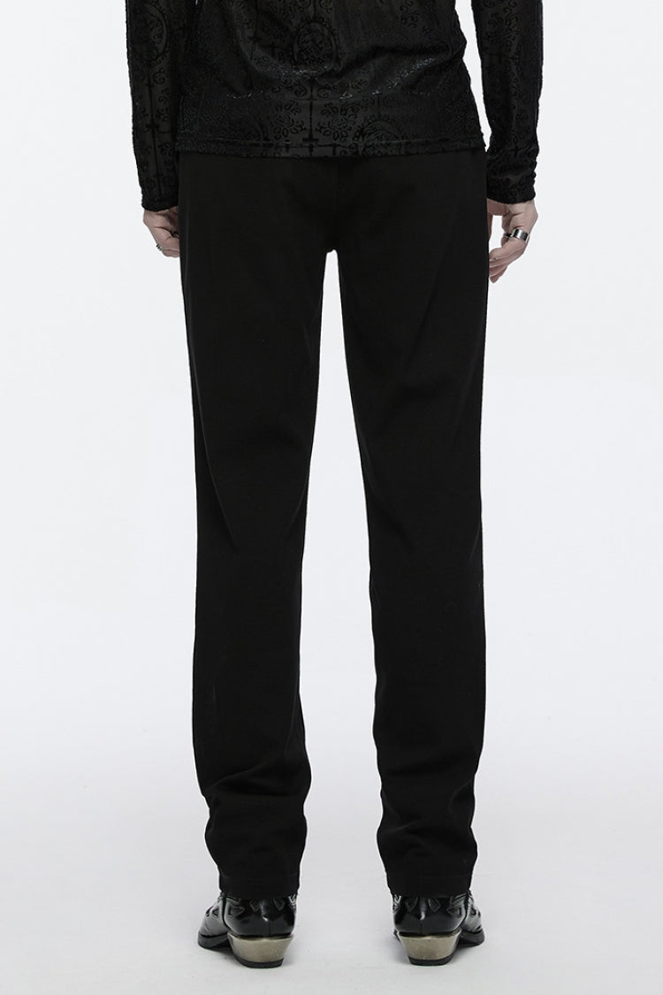Black Buckle Floral Men's Gothic Waistband Pants - Product - 3