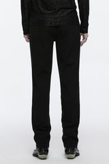 Black Buckle Floral Men's Gothic Waistband Pants - Product - 3