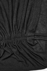 Black Slash Shoulder Long Sleeves Asymmetric Women's Gothic T-Shirt - Product - 8