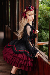 [Pearl Box] Sleeveless Triple-Layered Bowknot Lace Slim Pearl Sweet Elegant Lolita Jsk Dress 3 Colors - Product - 4