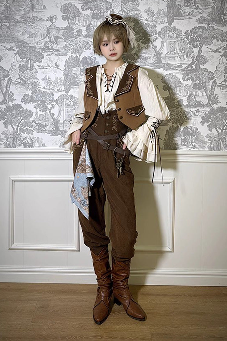Pirate Series Navigation Treasure Hunting Guide Embroidery Handsome Lolita Vest 2 Colors - Product - 8