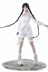 White Bionic Dimension Futuristic Mechanical Style Print Ouji Fashion Lolita Shorts - Product - 2