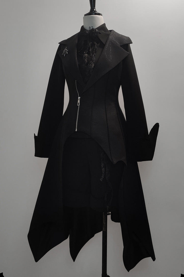 Black Irregular Ouji Fashion Gothic Vintage Handsome Cool Lolita Vest - Product - 5