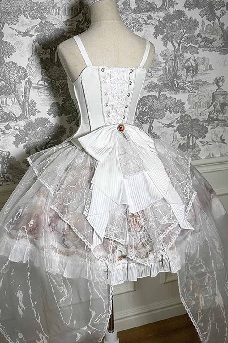 The Mystery Of The Doll Print Ruffle Bowknot Gothic Lolita Skirt Dress 2 Colors - Product - 11