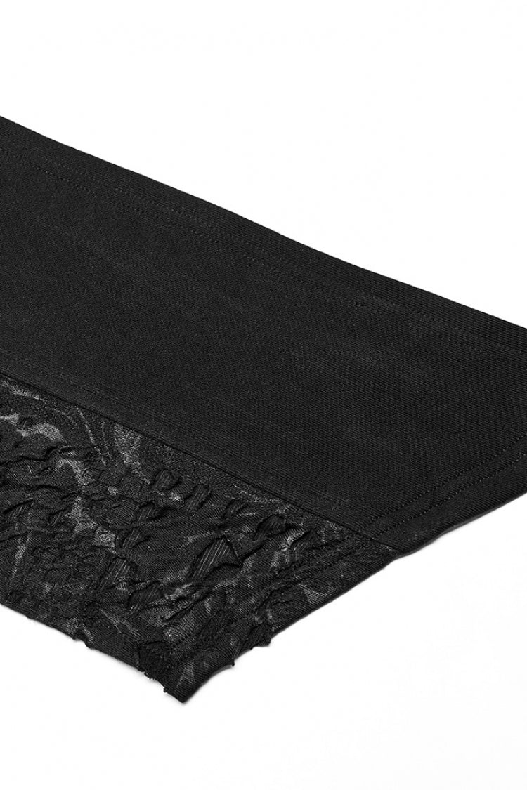 Black Irregular Hooded Ripped Men's Gothic Scarf - Product - 7