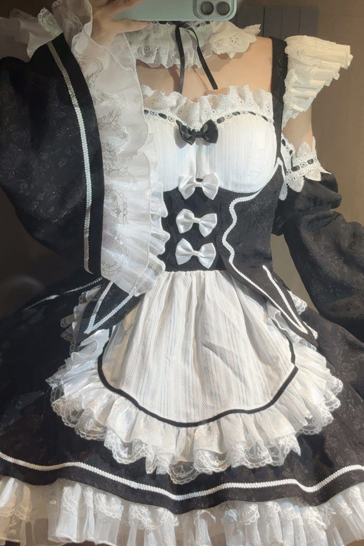 [Ram Rem] フリル リボン スウィート 和風 ロリータ ジャンパースカート（JSK） セット 2色 商品画像