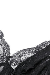 Black Deep V Collar Long Trumpet Sleeves Lace Lace-Up Women's Gothic Corset Top - Product - 13