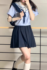 Blue Sailor Sweet Japanese School Pleated Skirt - Product - 3