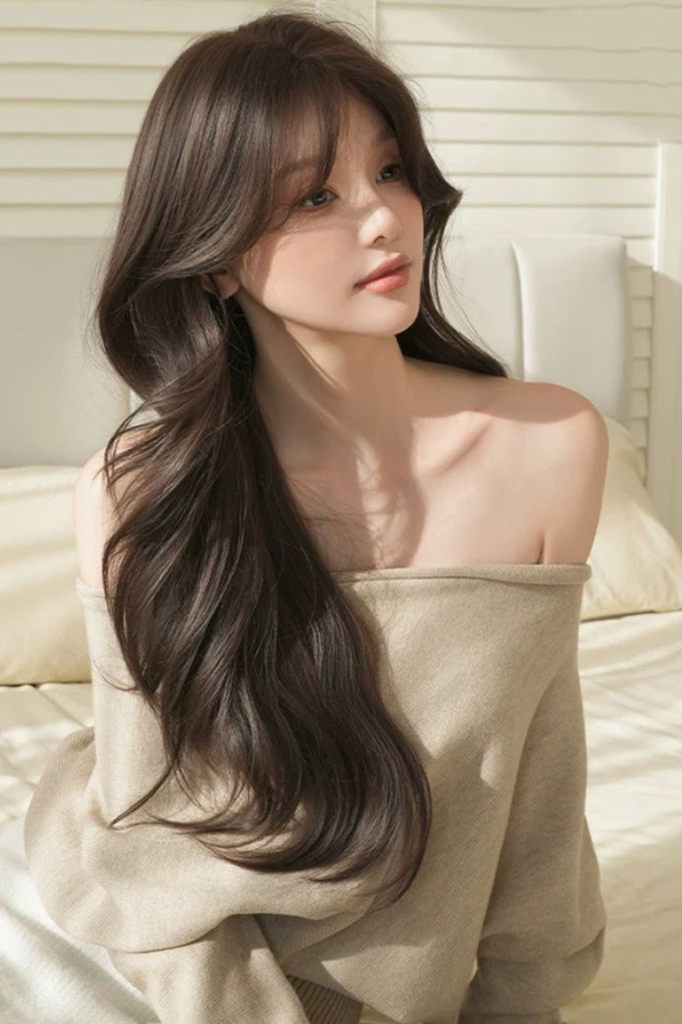 Cool Black Brown Effortless Layered Sweet Lolita Long Voluminous Big Wave Wig - Product - 2