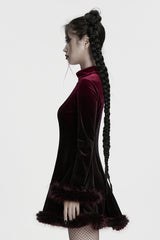 Black/Red Long Sleeves Gradient Women's Gothic Dress - Product - 2