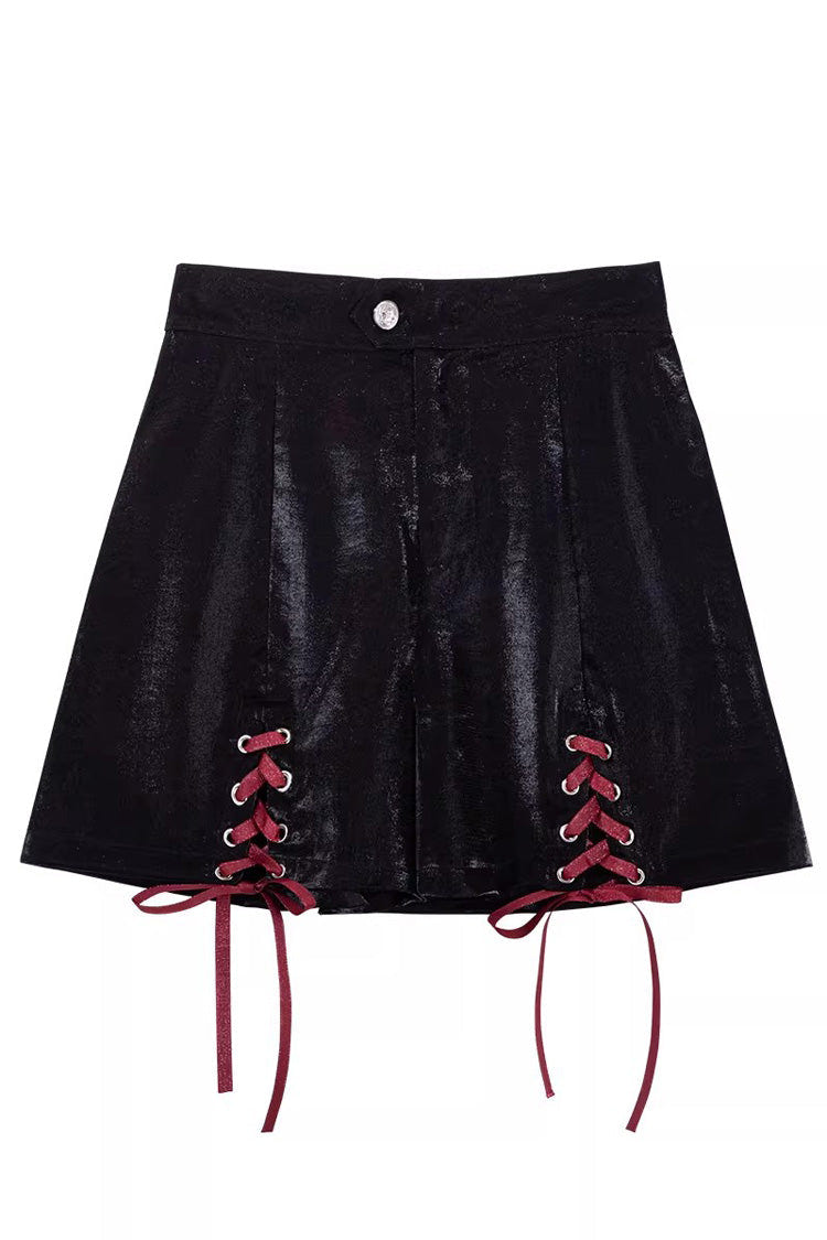 Black/Red [Chief Assassin] Lace-Up Gothic Ouji Lolita Set - Shorts(Only) - 15
