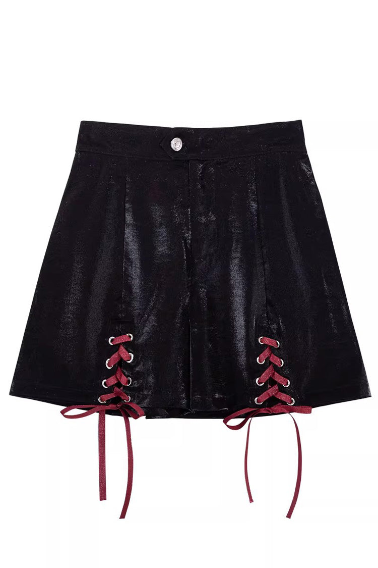 Black/Red [Chief Assassin] Lace-Up Gothic Ouji Lolita Set - Shorts(Only) - 15
