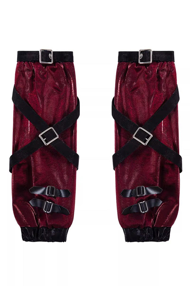 Black/Red [Chief Assassin] Lace-Up Gothic Ouji Lolita Set - Sleeves(Only) - 16