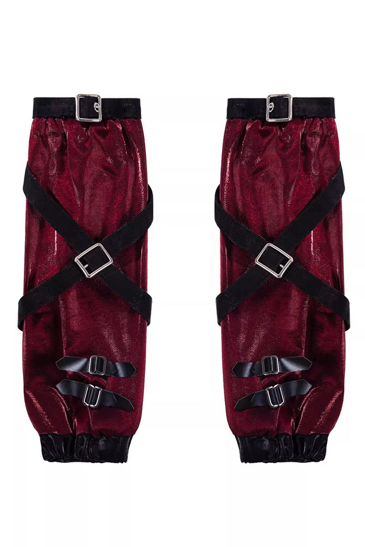 Black/Red [Chief Assassin] Lace-Up Gothic Ouji Lolita Set - Sleeves(Only) - 16