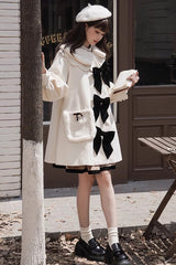 Ivory Petal Collar Long Sleeves Autumn Winter Sweet Princess Lolita Coat - Product - 3
