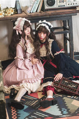 Pink Long Sleeves Ruffle Bowknot Daily Sweet Princess Lolita Dress - Product - 5