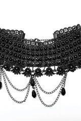 Black Pearl Hollow Lace Women's Gothic Gorgeous Choker - Product - 6