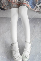 Solid Color Sweet Lolita Leggings 2 Colors - White - 3