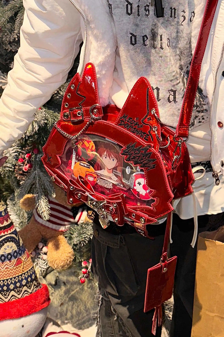 Domineering Cat [Cat Ears] Print Bowknot Gothic Lolita Crossbody Bag 9 Colors - Product - 20