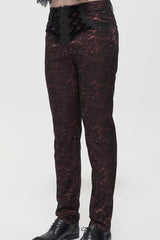 ine Gothic Glossy Pattern Drawstring Lace Decoration Men's Pants - Product - 6