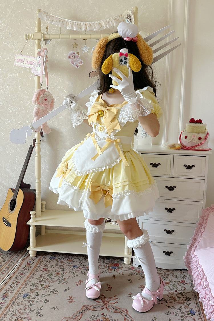 Bell Meow Ruffle Bowknot Sweet Lolita Skirt Set 5 Colors - Product - 13