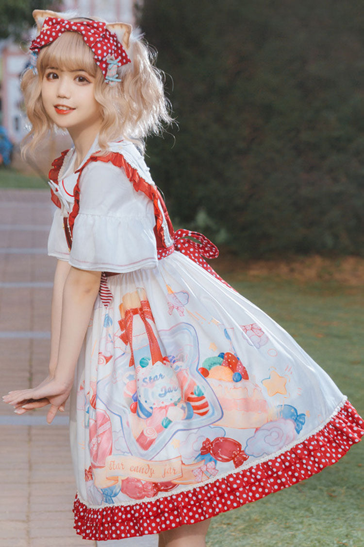 Candy Gift Polka Point Print Princess Sweet Lolita JSK Dress - Product - 4
