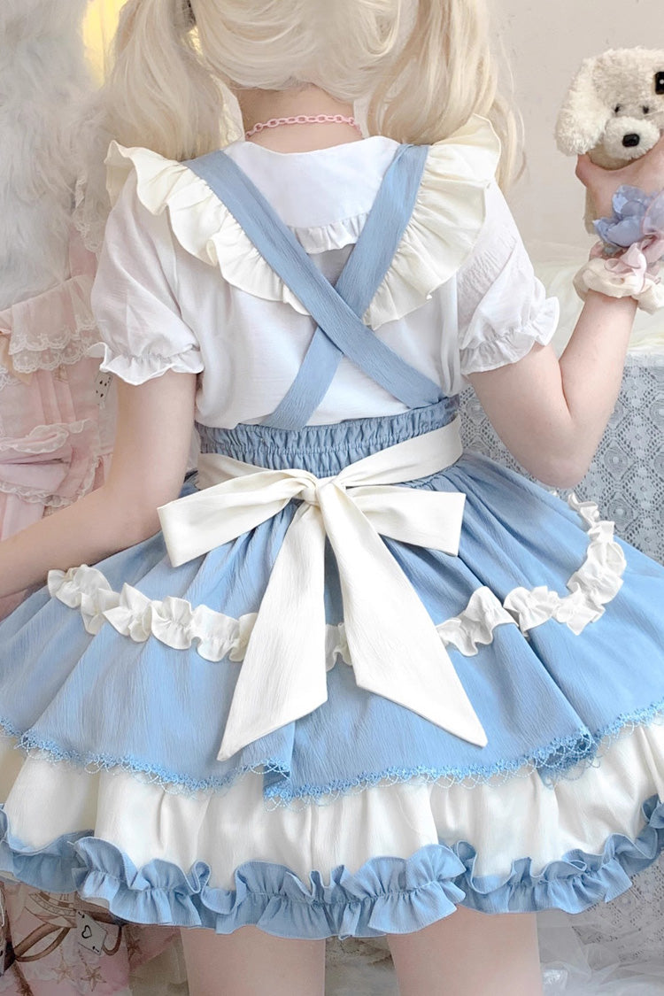 Strappy Doll Collar Ruffle Sweet Lolita Tiered Skirt 7 Colors - Product - 10