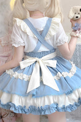 Strappy Doll Collar Ruffle Sweet Lolita Tiered Skirt 7 Colors - Product - 10