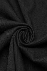 Black Round Collar Short Sleeves Pocket Denim Men's Punk T-Shirt - Product - 8