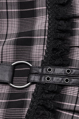 Plaid Print Stitching Mesh Women's Steampunk Skirt 2 Colors - Product - 14