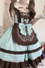 Raw Chocolate Mille Crepe Ruffle Bowknot Sweet Princess Lolita Jsk Dress 3 Colors - Product - 7