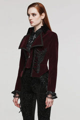 Women's Large Lapel Collar Long Sleeves Slim Tuxedo Gothic Coat 2 Colors - Product - 11