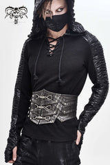 silver Lace-Up Men's Punk Faux Leather Rivers Belt - Product - 6
