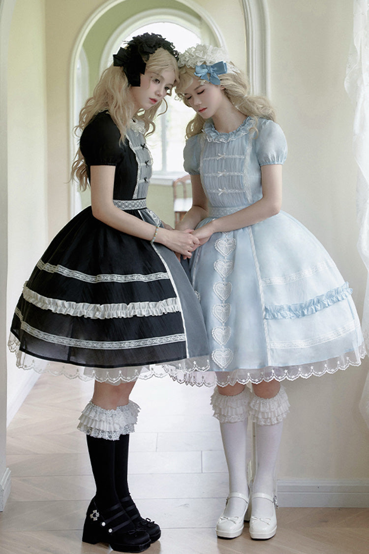 Wish Heart Short Sleeves Cardigan Bowknot Sweet Princess Lolita Jsk Dress 2 Colors - Product - 3