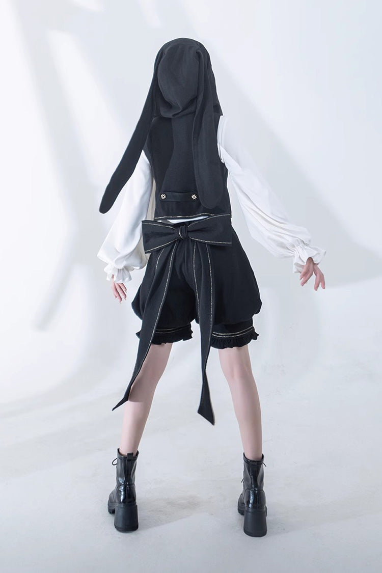 White Anxious Rabbit Long Sleeves Ouji Fashion Gothic Lolita Blouse - Product - 13