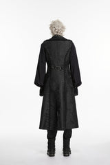 Black Jacquard Chain-Decorated Men's Gothic Long Vest - Product - 2