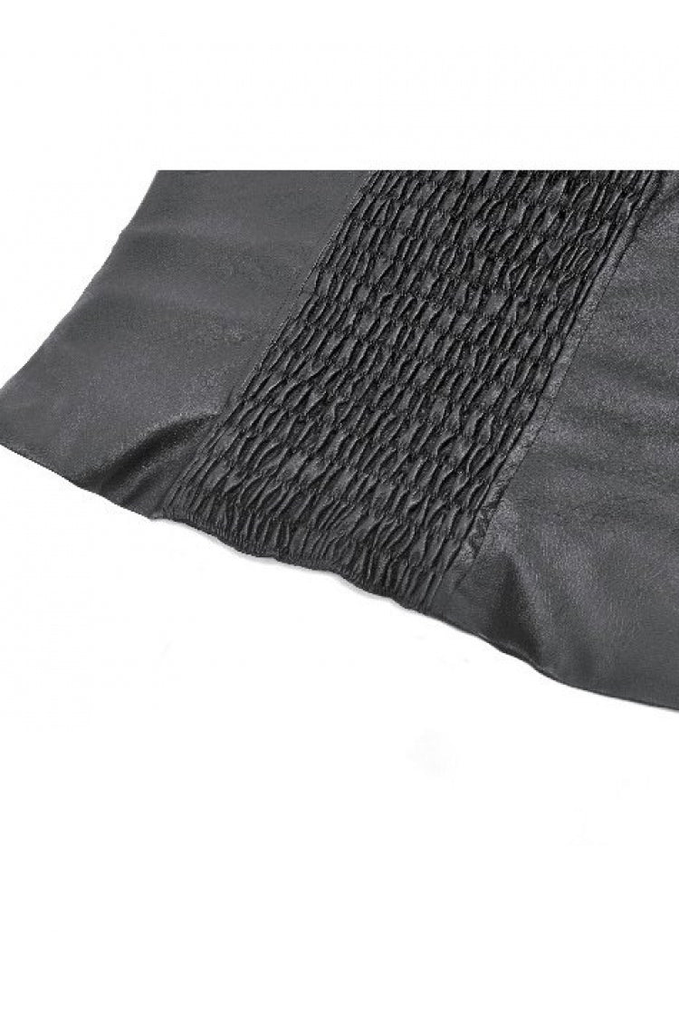 Black Jacquard Buckled Straps Zippered Women's Punk Vest - Product - 17