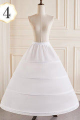 White Multi-Layered Hanayome Fishbone Sweet Lolita Long Petticoat - White(Version-4) - 5