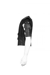Black Multi-layer Stitching Men's Punk Vest - Product - 6