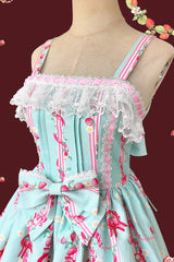 [Strawberry Chef] Sleeveless Print Bowknot Lace Sweet Lolita Jsk Dress 4 Colors - Product - 17