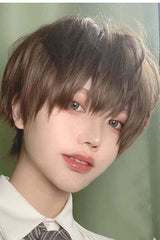 Brown Short Hair Prince Ouji Wig - Product - 3