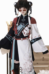 Multi-Color [Walking With The Demon] Print Asymmetric Gothic Chinese Style Ouji Lolita Skirt - Product - 17