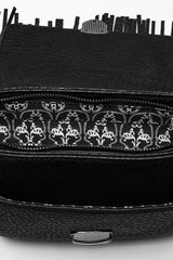 Black Studded Tassels Rivet Straps Faux Leather Women's Gothic Bag - Product - 9