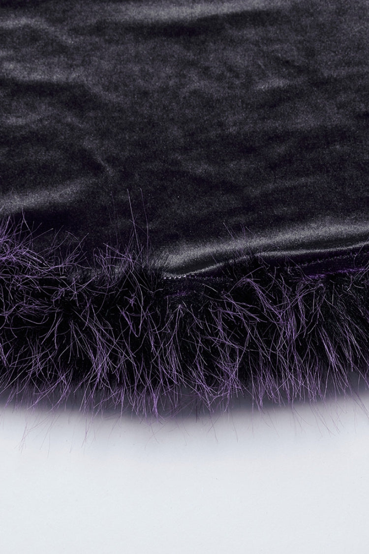 Black/Purple Long Sleeves Gradient Women's Gothic Dress - Product - 6