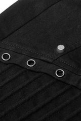 Black Cross Decoration Ripped Men's Steampunk Pants - Product - 6